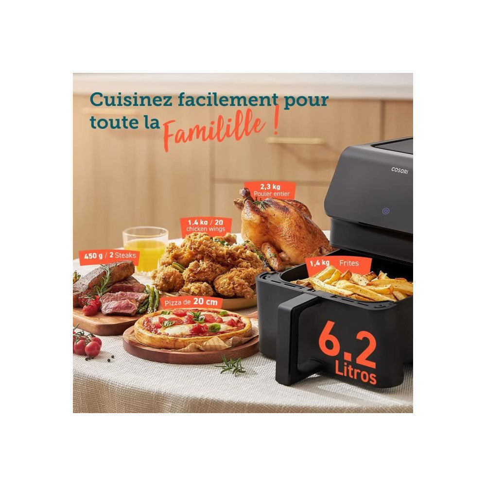 Friteuse Sans Huile -   - Premium Ii Chef Edition - Capacité 6,2 L - 12 Programmes - Pack 50 Papiers Cuisson - 1700 W - No Cosori - Mathon - 5