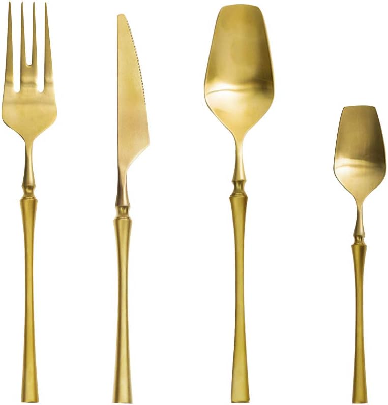 Ensemble de couverts 4 pièces en acier inoxydable jaune Vendos85 - Mathon