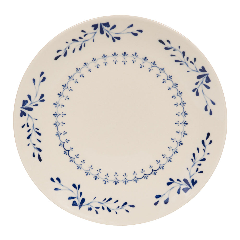 Plat rond Appoline bleu 32 cm Table passion - Mathon - 1