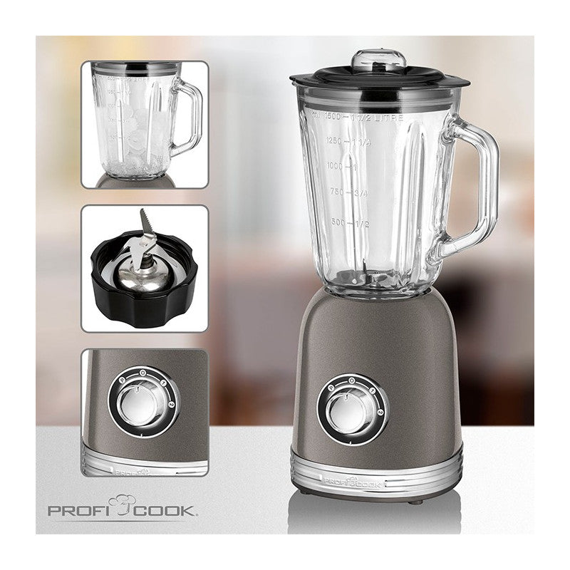 Blender Mixeur 1.5L vintage Proficook PC-UM 1195 Anthracite Proficook - Mathon - 3