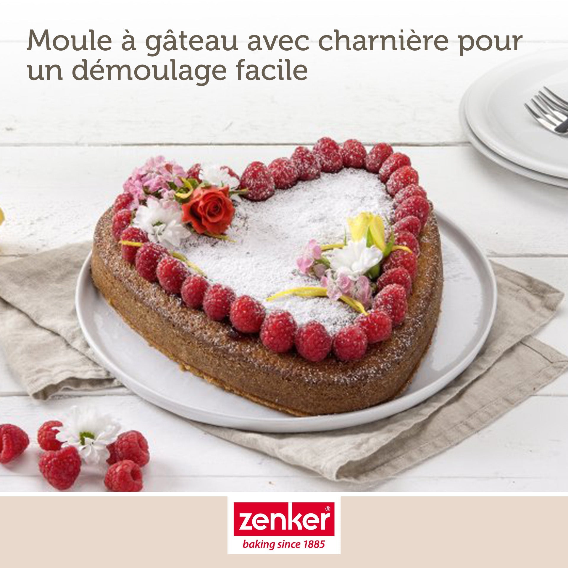 Moule à gâteau coeur avec charnière 27 x 25 cm Zenker Special Creative Zenker - Mathon - 5