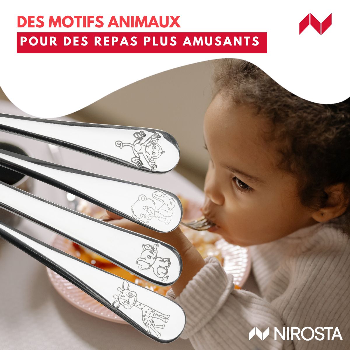 Set de 4 couverts pour enfants  Safari Nirosta - Mathon - 6
