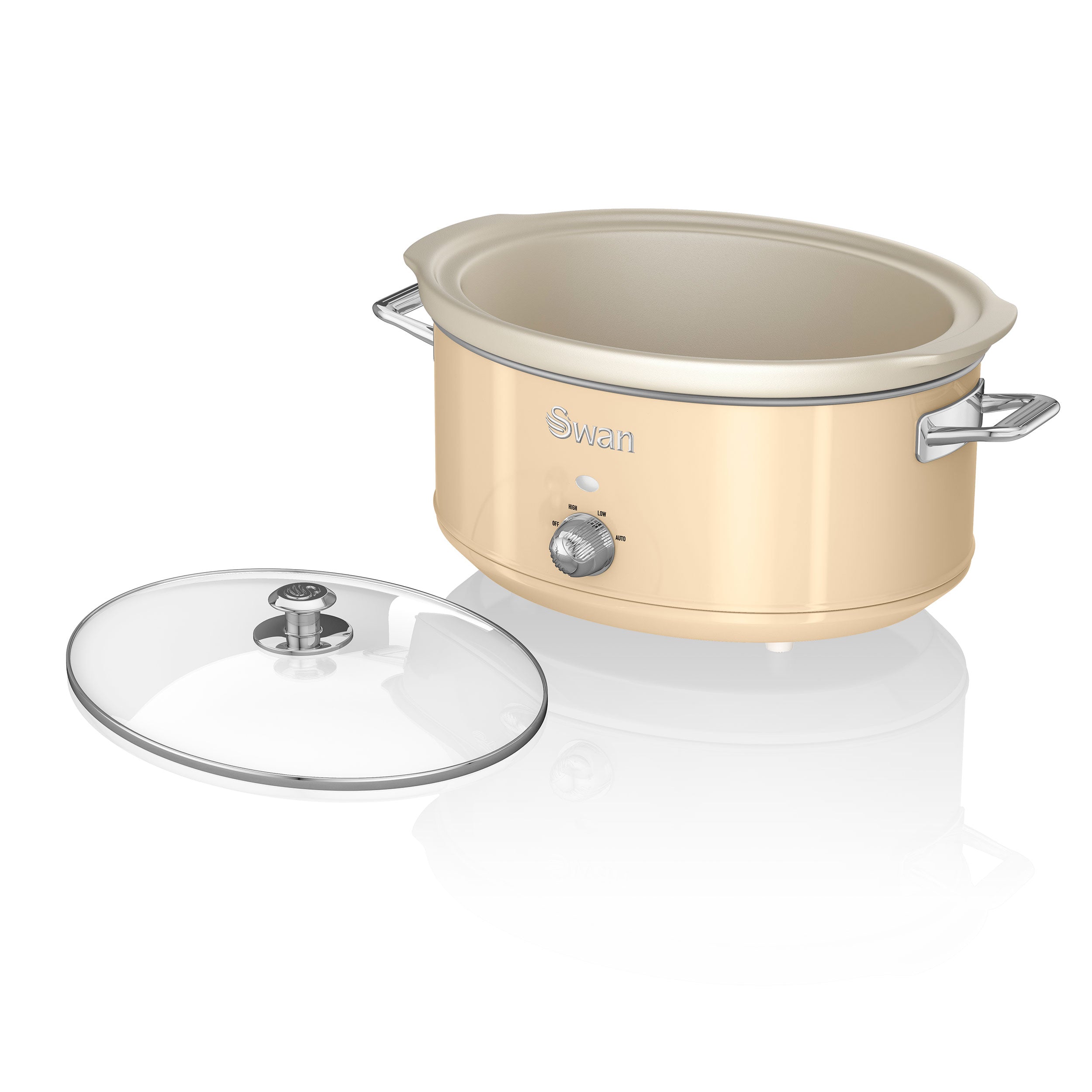 Retro Mijoteuse 6,5L Poêle Amovible en Céramique Antiadhésive, Vintage 320 Crème SF17031CNEU - Mathon - 3