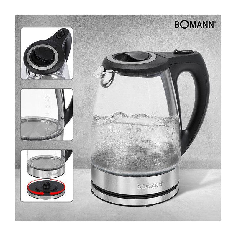 Bouilloire électrique en verre 1,5L 2200W Bomann WKS 6032 G CB Bomann - Mathon - 3