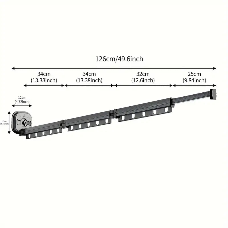 Étendoir à linge mural Extensible python 125 cm Kitchen Move - Mathon - 5