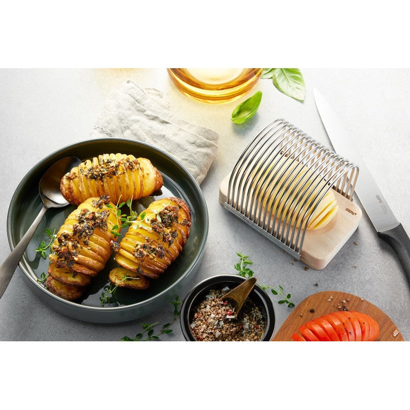 Coupe-pommes de terre en éventail Hassel en inox et bois Gefu - Mathon - 3