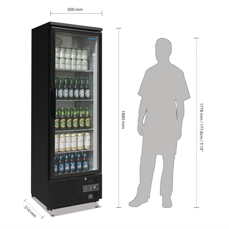 Frigo Boisson Vitré Noir 307 L - Polar - Mathon - 2