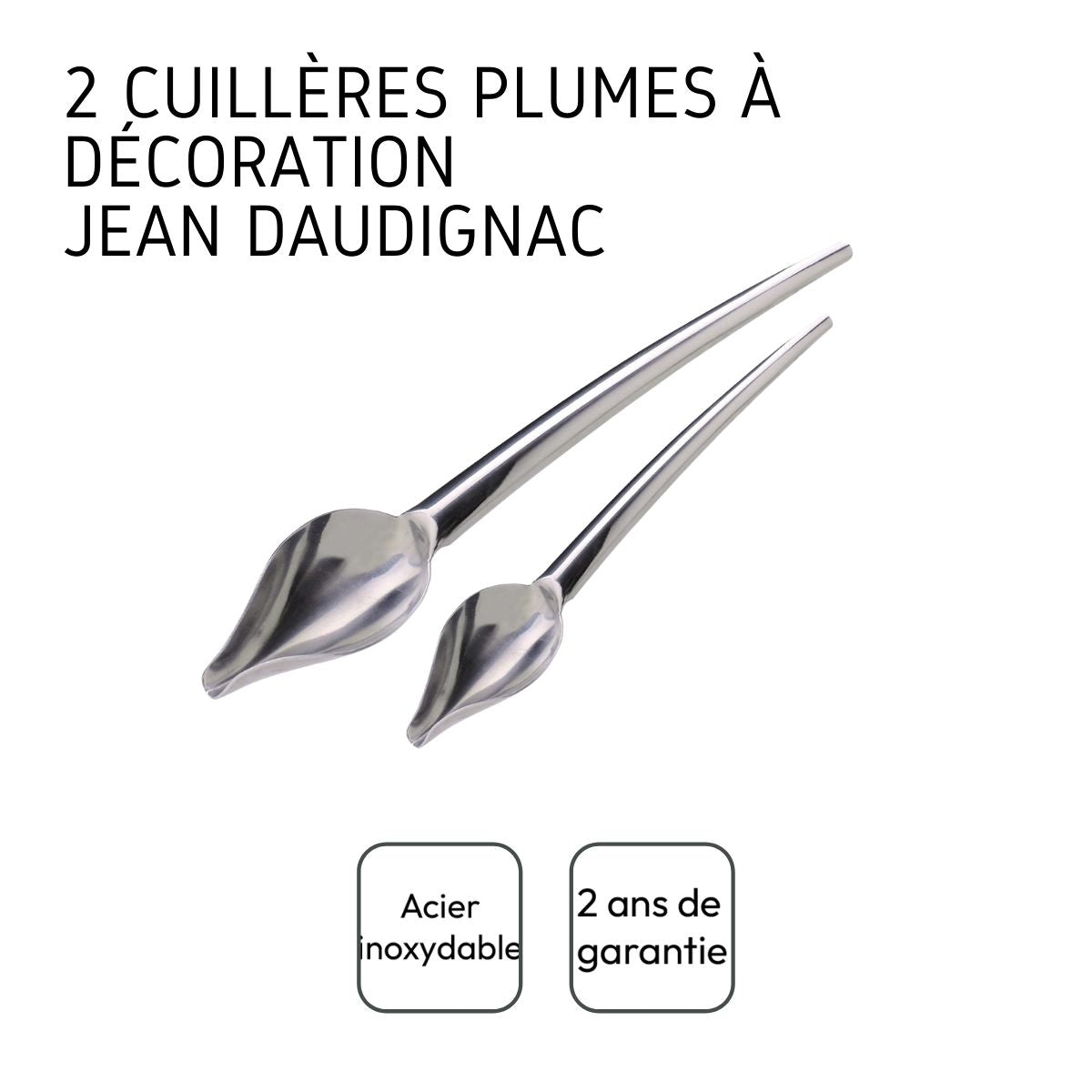 Lot de 2 cuillères plumes à décoration pâtissière Jean Daudignac Fackelmann - Mathon - 4