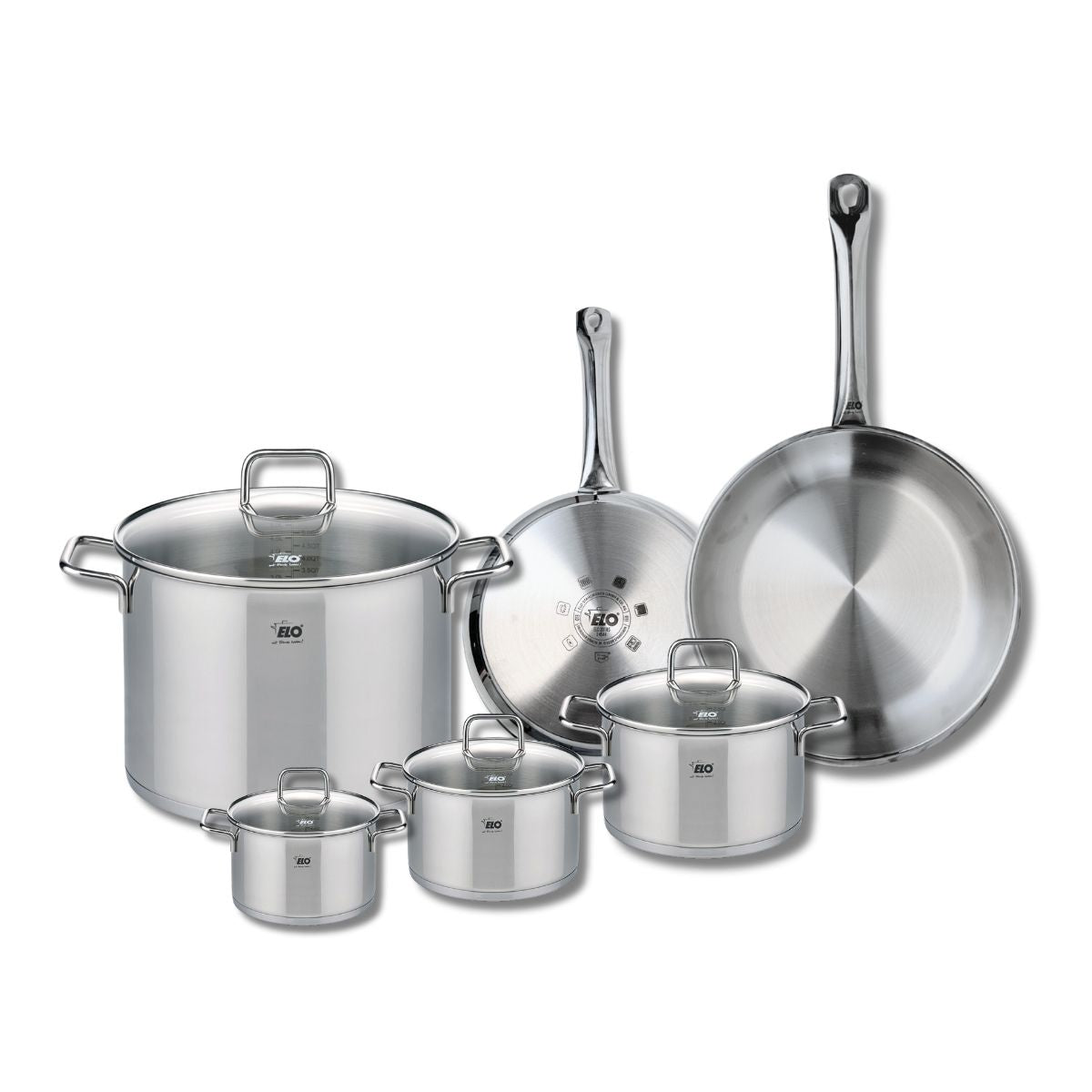 Ensemble de 2 Poêles de cuisson 24 et 28 cm et 4 faitouts 12, 14, 16 et 26 cm  Profi Citrin Elo - Mathon - 1
