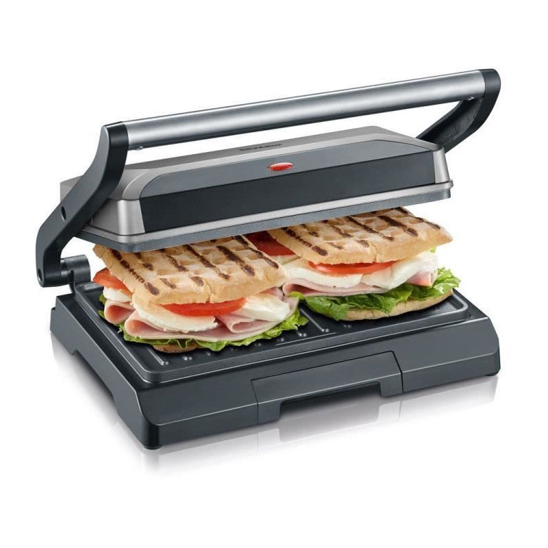 Kg2394 Gril Multifonction Compact : Viande - Paninis - Legumes - Plaques Anti-adhesives 23x14 -5 Cm - Recuperateur De Gr Severin - Mathon - 4
