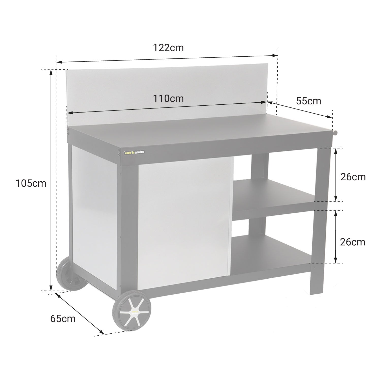 Desserte noire NOVA pour plancha Cook