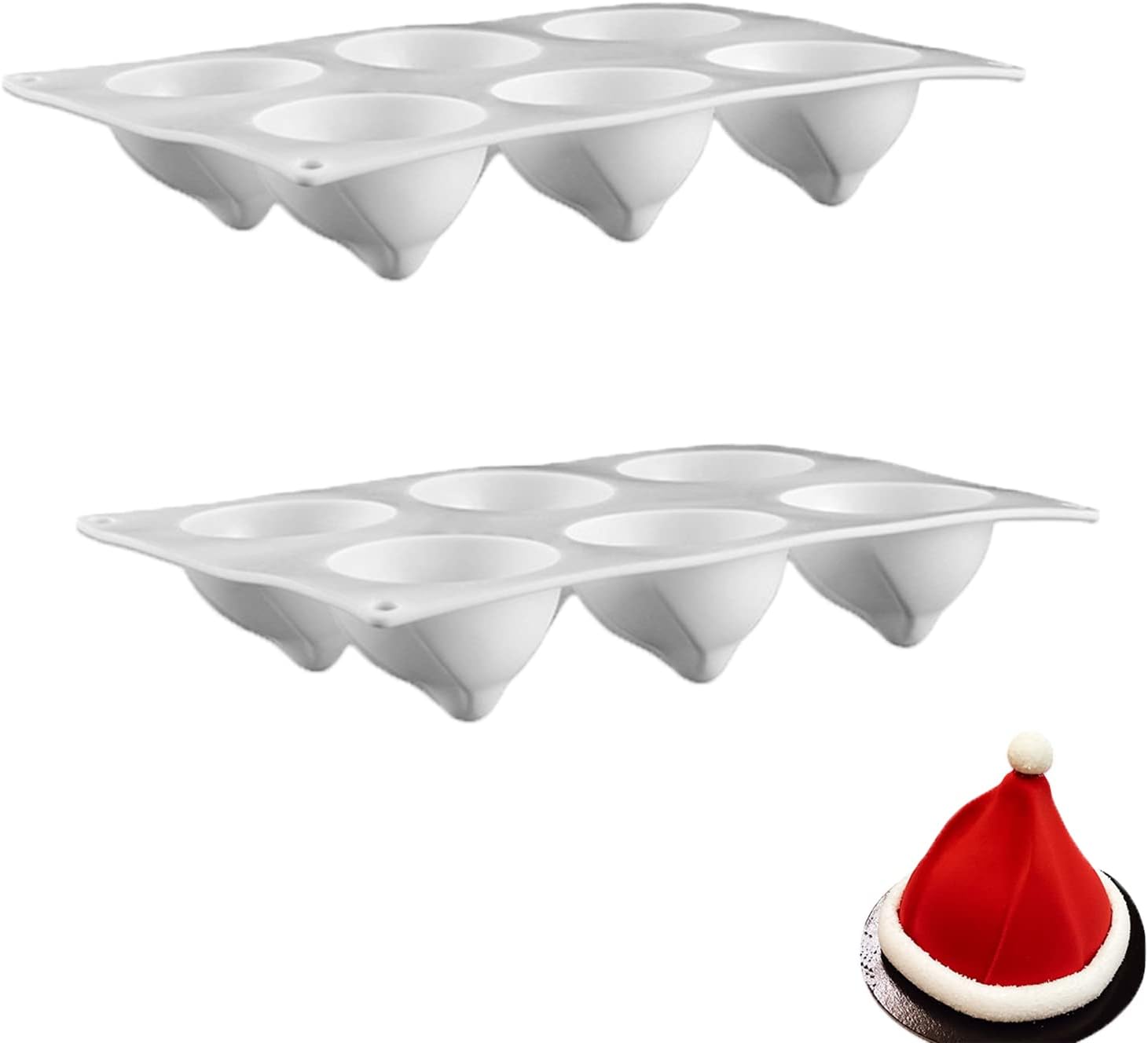 Moule en Silicone de Bonbons en Forme de Chapeau de Noël 6 Trous Noël Vendos85 - Mathon