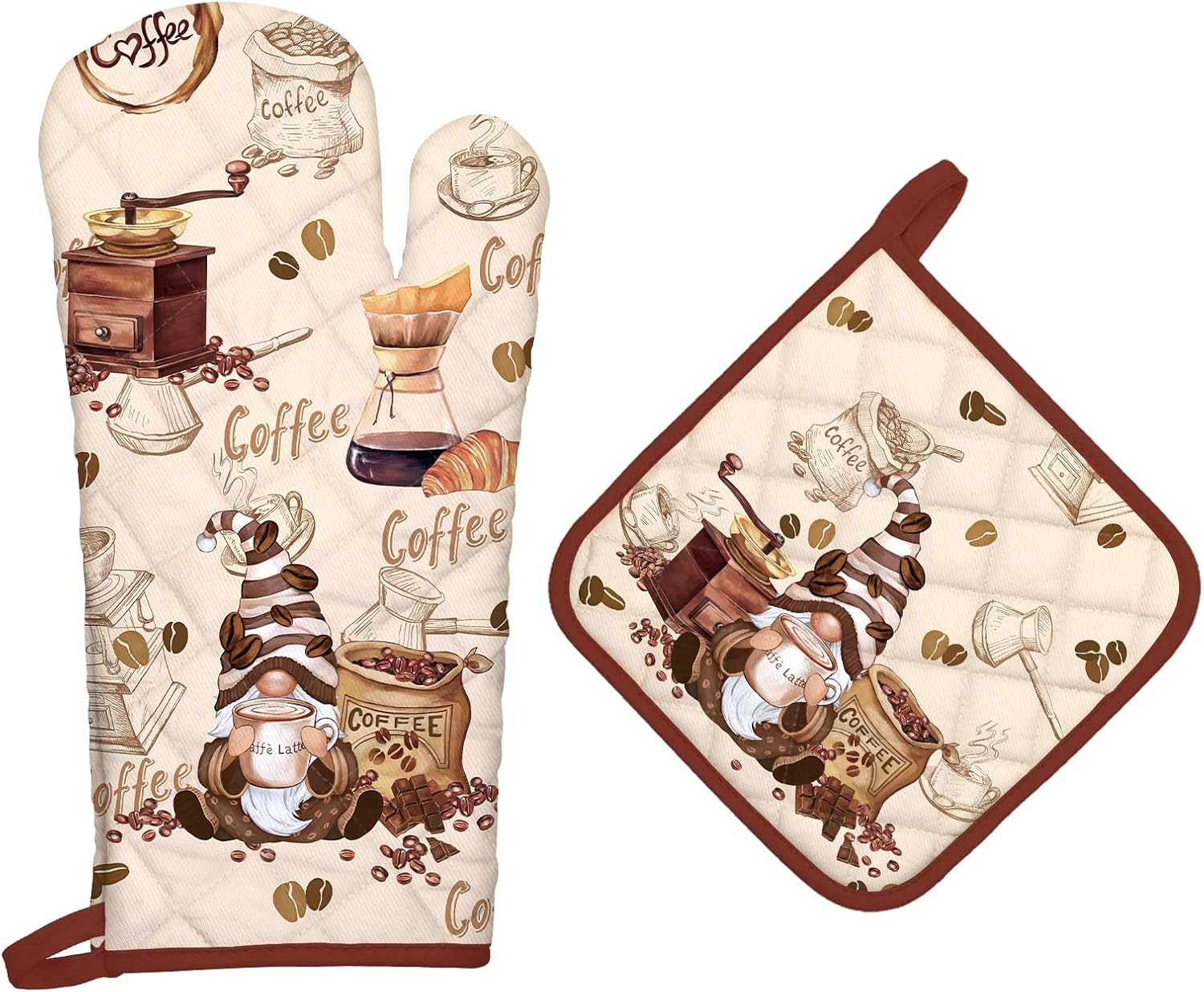 Gants et Manique Cuisine Peints à la Main Vendos85 - Mathon