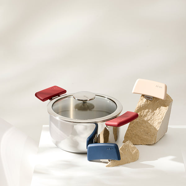 Set 2 anses amovibles en bakélite rouges Soft Touch Evolution Beka - Mathon - 2