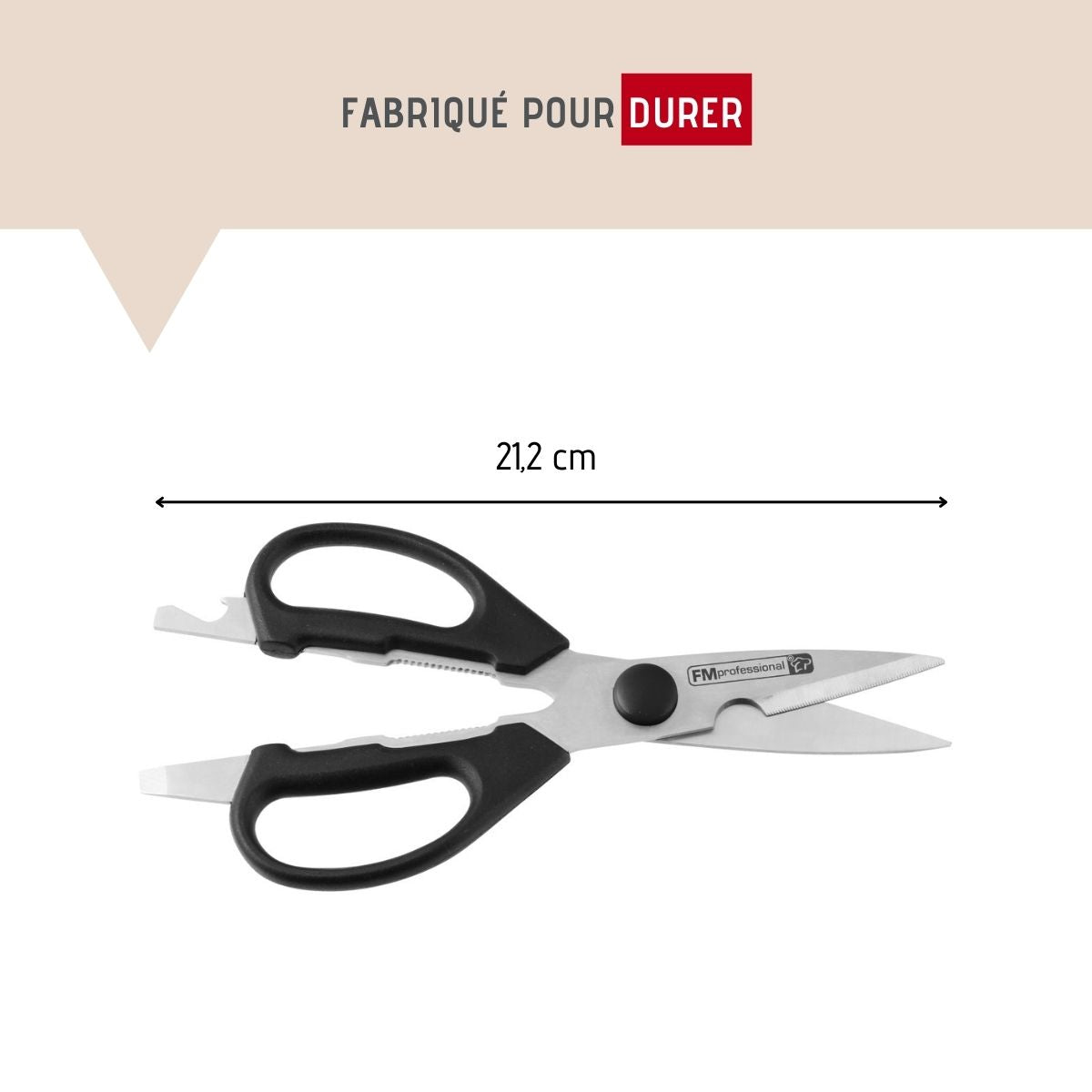 Ciseaux de cuisine multifonction 19 cm  Divers FM Professional - Mathon - 3