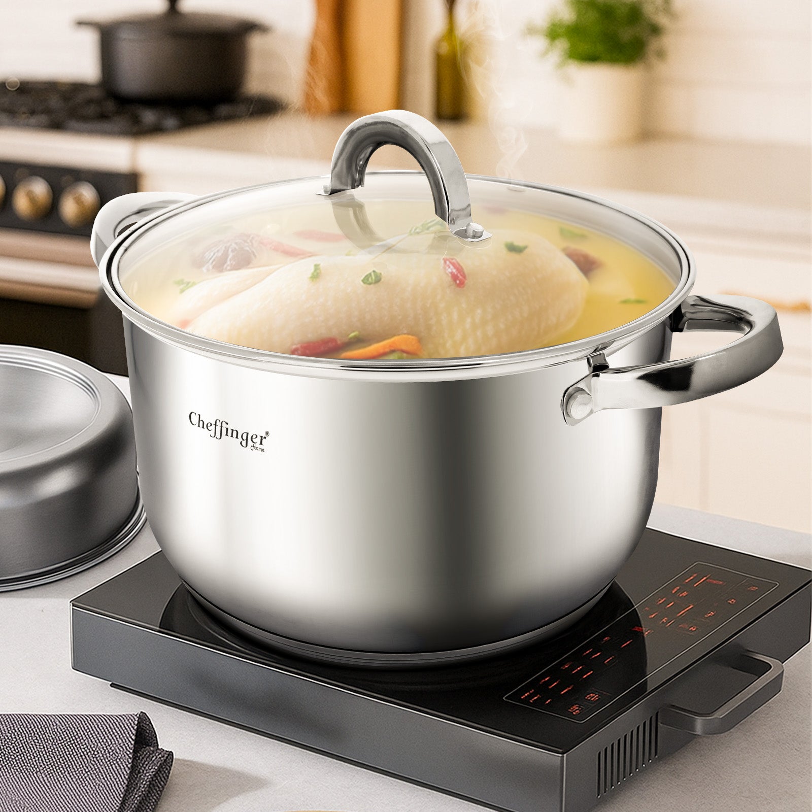 Marmite Inox avec Couvercle Cheffinger - Mathon - 2