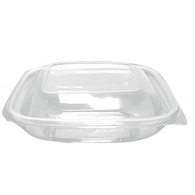 25Pcs - Saladier plastique PET carré transparent avec couvercle 195x195x30mm 500ml FirstPack - Mathon