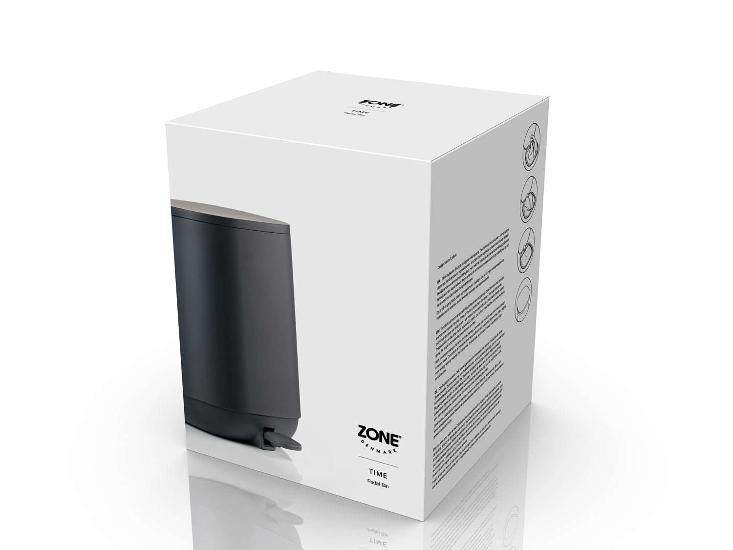 Poubelle à pédale TIME en abs Noir Zone Denmark - Mathon - 3