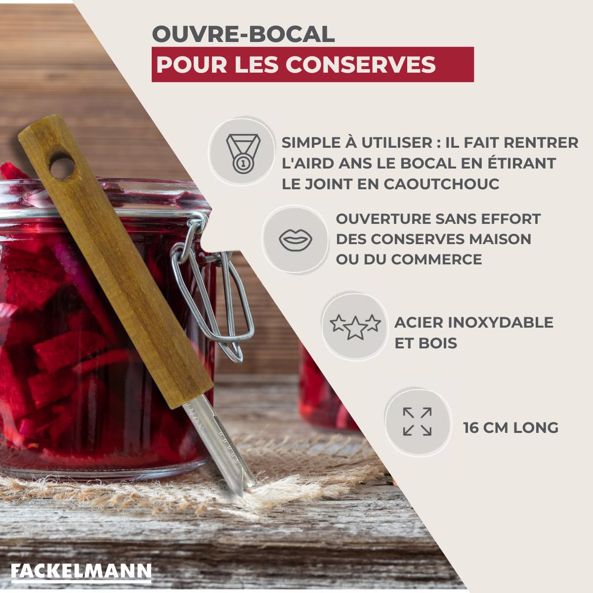 Tire languette, ouvre bocaux Fackelmann - Mathon - 3