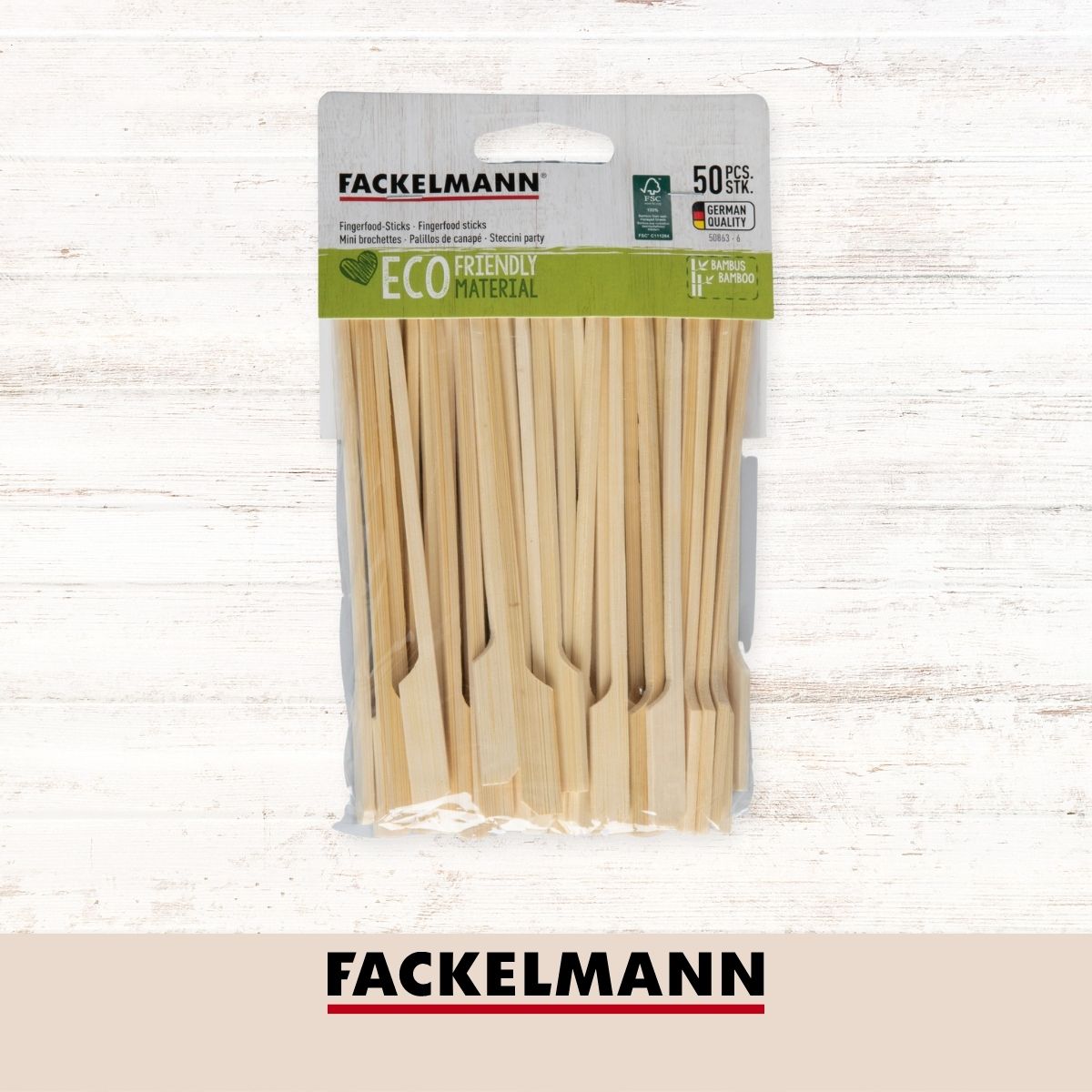 Lot de 50 piques à brochettes 15 cm en bambou FSC  Basic Fackelmann - Mathon - 8