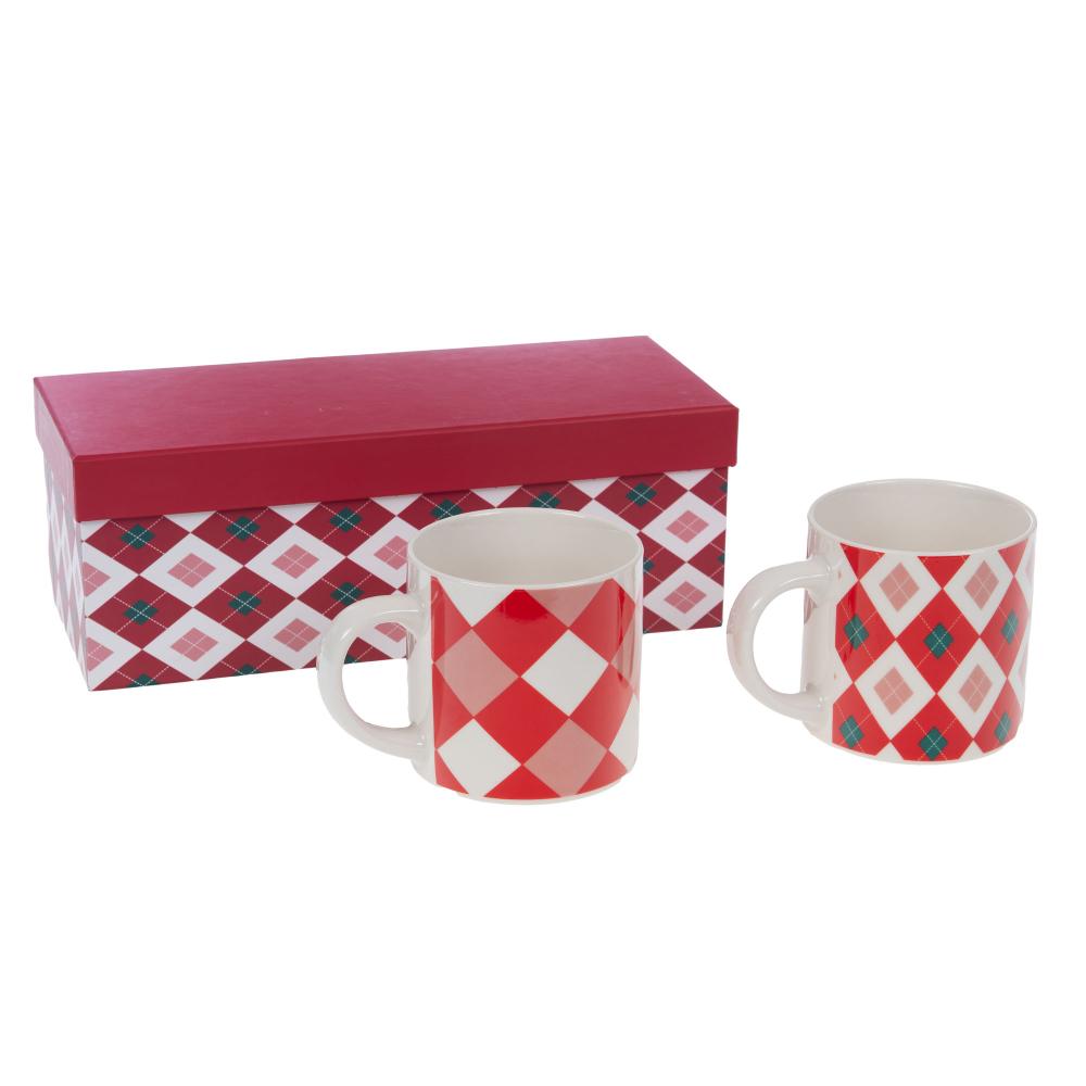 Coffret 2 mugs rouges Santa Amadeus - Mathon - 1