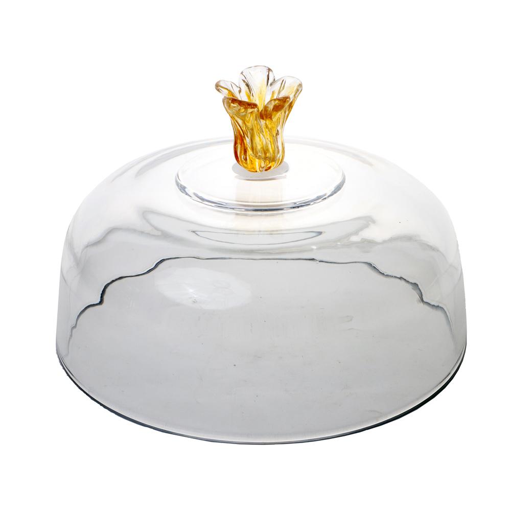 Cloche sur pied Fleur en verre 30 cm Table passion - Mathon - 2