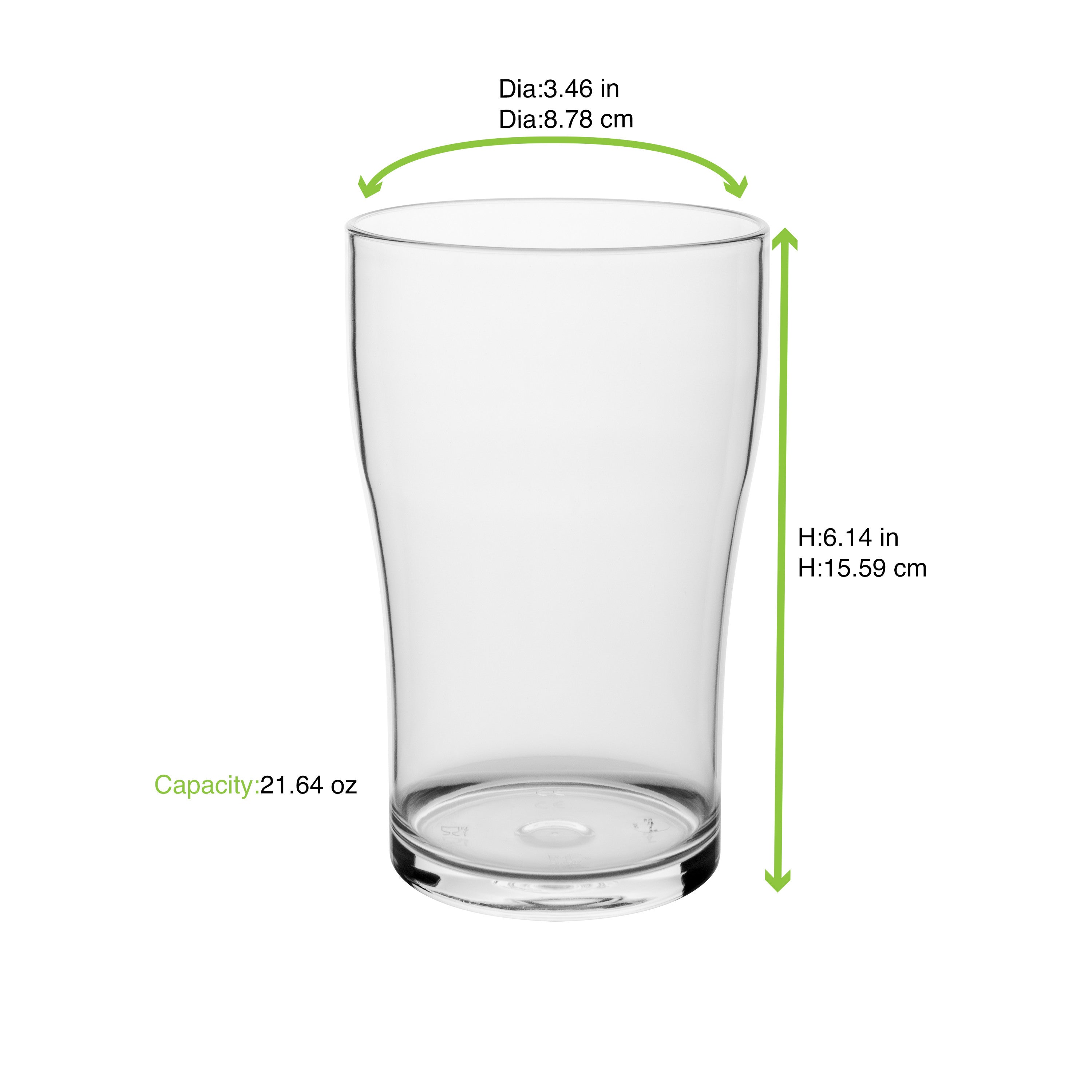 18Pcs - CUPOLY Verre à bière réemployable  88 H156mm 640ml FirstPack - Mathon