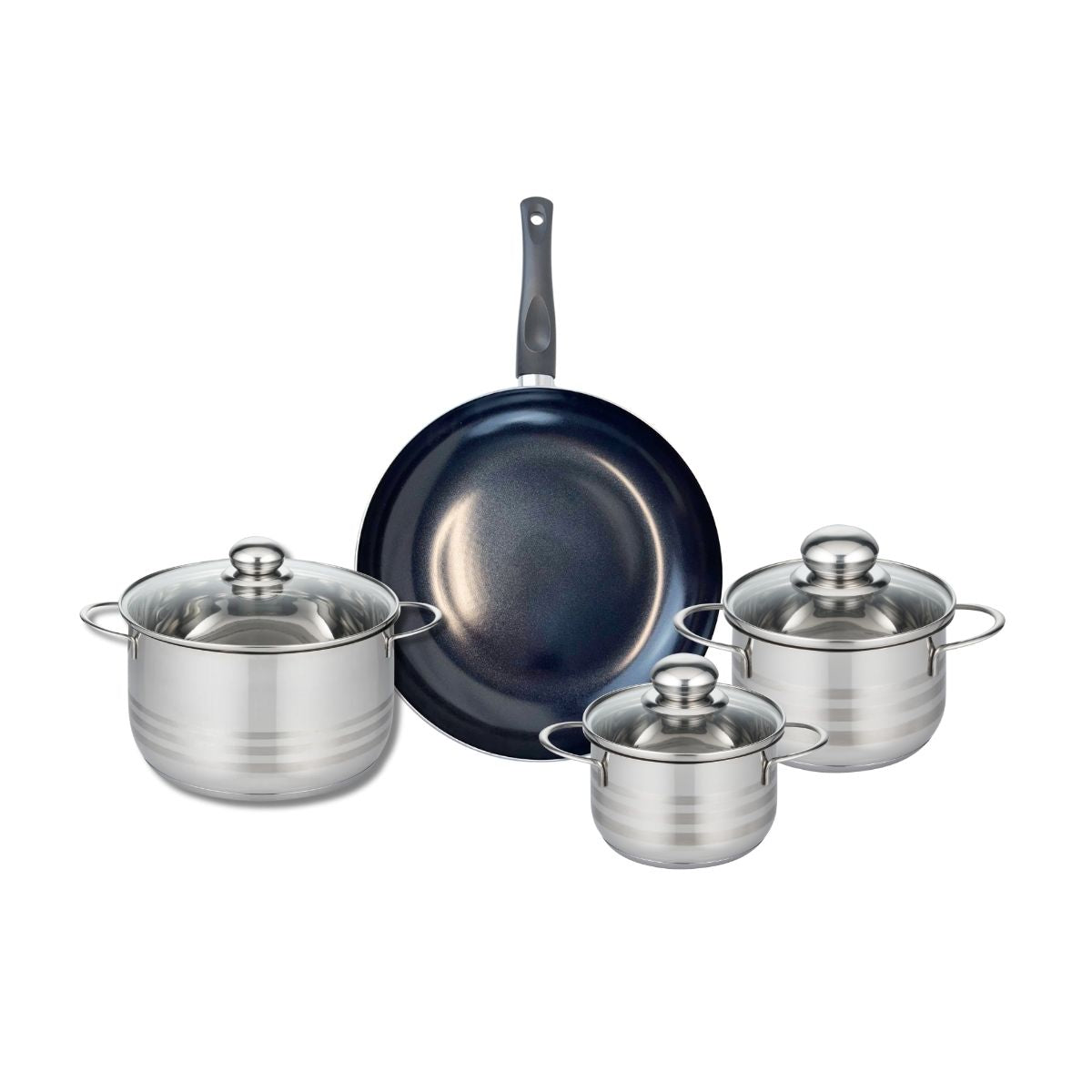 Ensemble de 1 Poêle de cuisson 28 cm et 3 faitouts 14, 16 et 20 cm  Prima Brillant Elo - Mathon - 5