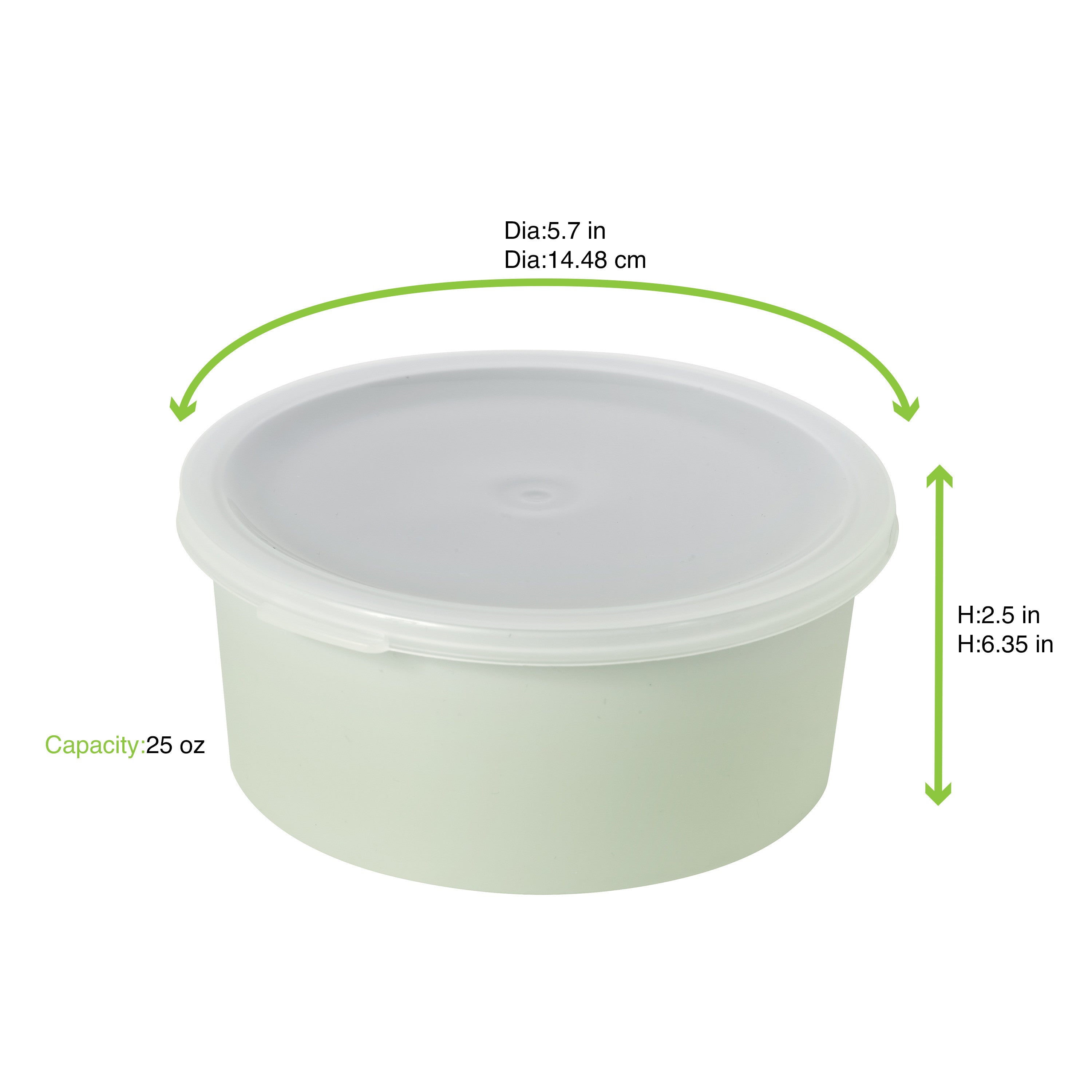 6Pcs - Bol Phoenix en plastique RPET réemployable vert d