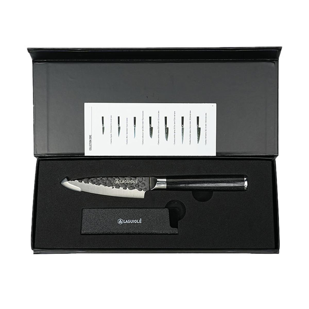 Couteau à légumes noir 21cm avec étui - "Sen" Laguiole Cuisson - Mathon - 2