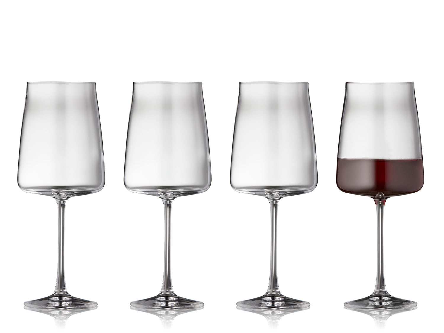 Set de 4 verres à vin rouge ZERO 54cl en cristal sans plombs Transparent Lyngby Glas - Mathon - 1