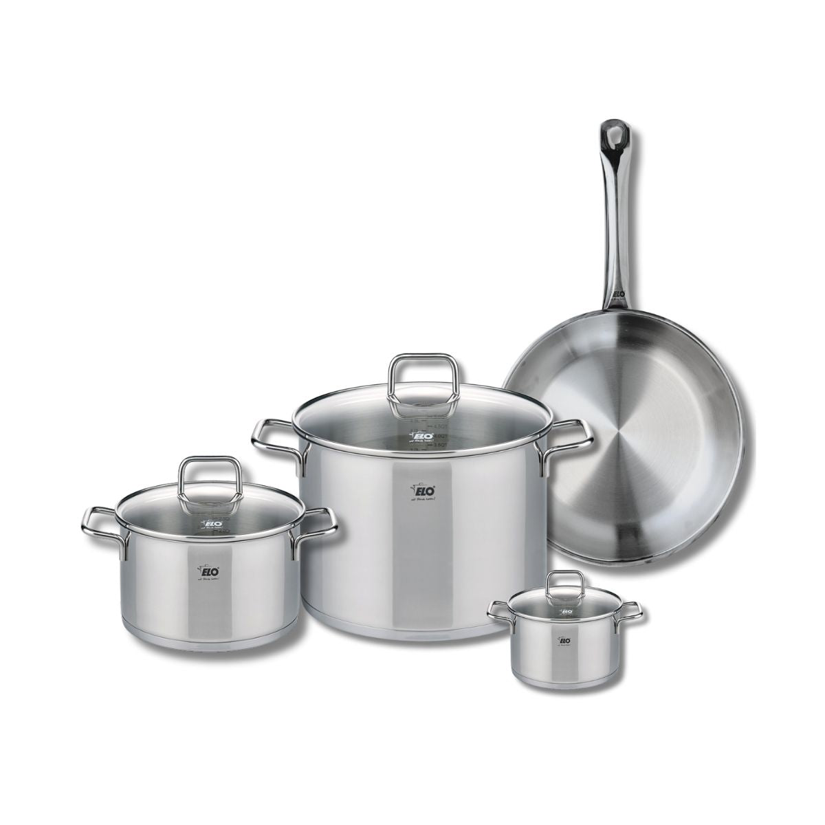 Ensemble de 1 Poêle de cuisson 28 cm et 3 faitouts 12, 20 et 26 cm  Profi Citrin Elo - Mathon - 1