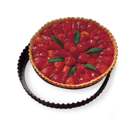 Moule à tarte amovible acier revêtu bords cannelés 24,5 cm Mathon - Mathon - 1