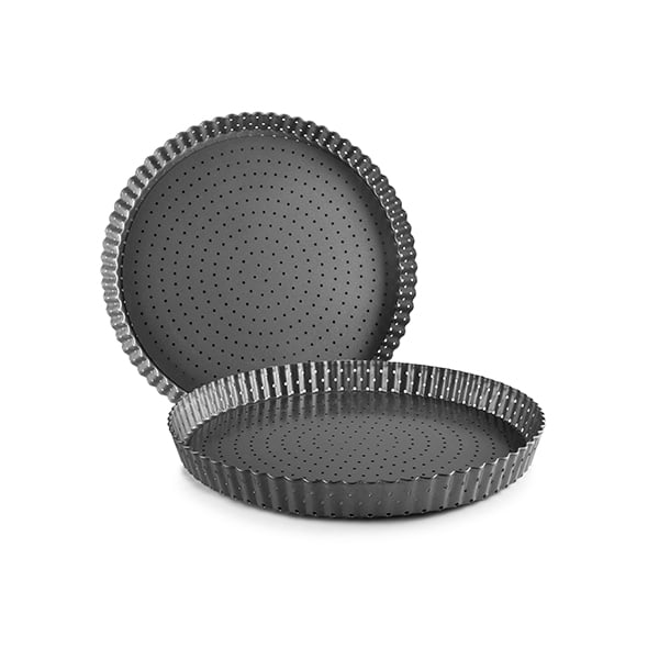 Moule à tarte cannelé perforé antiadhérent avec fond amovible 28 cm Ibili - Mathon - 1