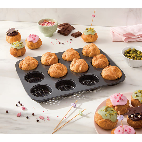 Plaque 12 mignardises micro-perforée en acier antiadhérent 29 x 22 cm Mathon - Mathon - 4