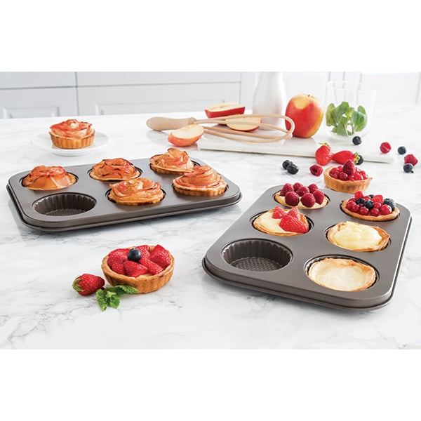 Set 2 plaques de 6 tartelettes acier revêtu Mathon - Mathon - 1