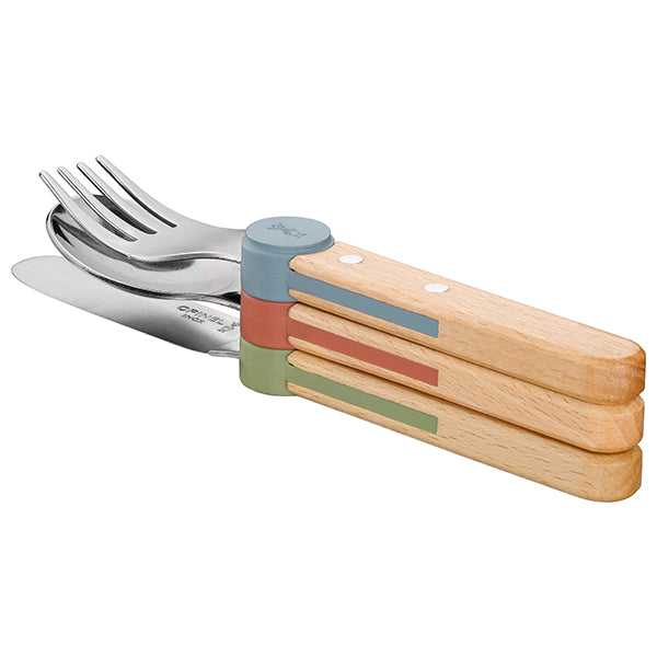 Set de 3 couverts pour enfant Le petit Gourmet Panaché Opinel - Mathon - 3