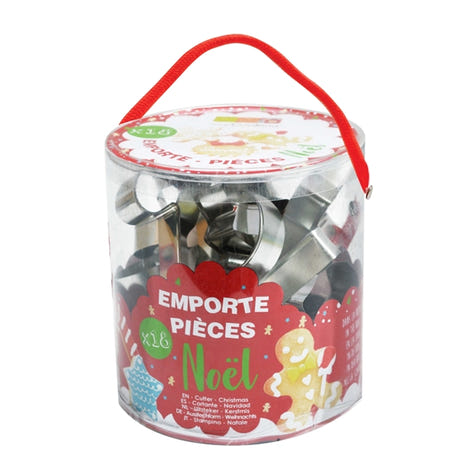 Seau 18 emporte-pièces acier  Noël Scrapcooking - Mathon - 1
