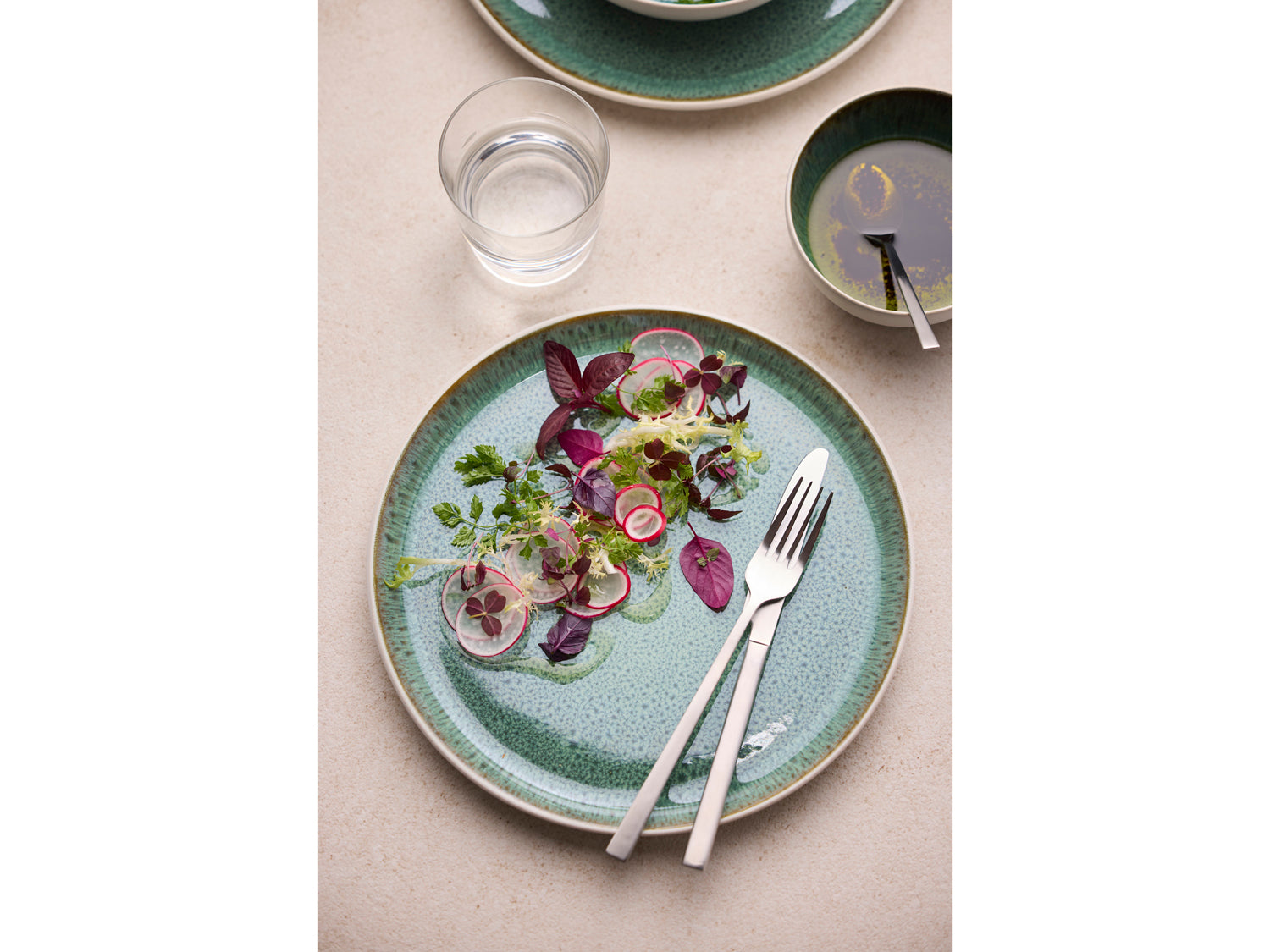 Bol Gastro en Grès Blanc/Vert Bitz - Mathon - 2