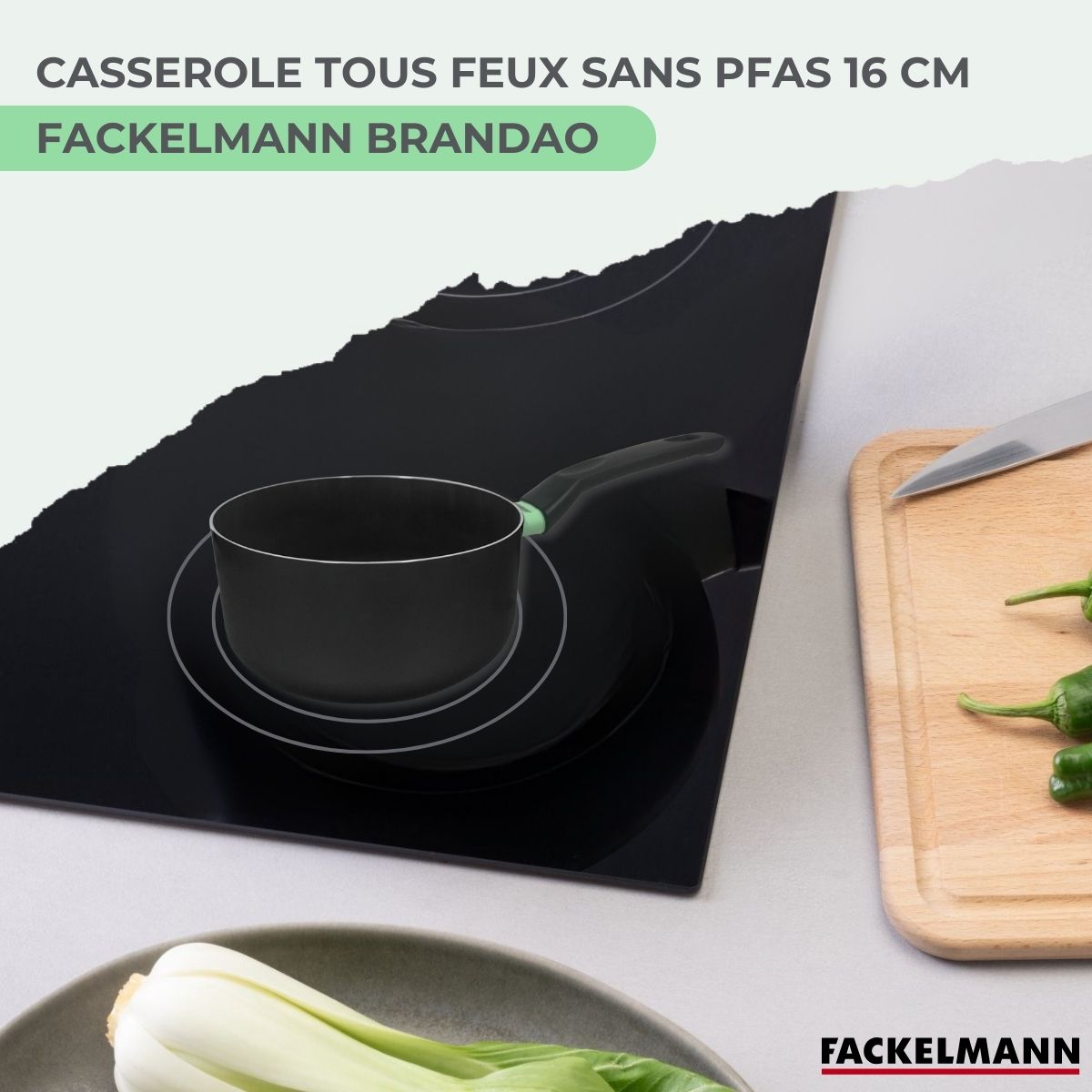 Casserole 16 cm aluminium revêtement céramique antiadhésif sans PFAS  Brandao Fackelmann - Mathon - 2