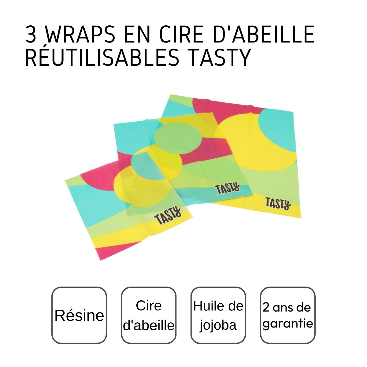 Lot de 3 wraps en cire d