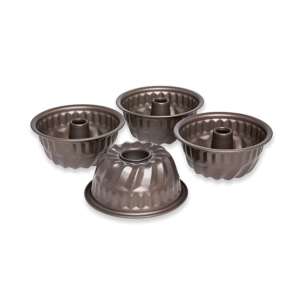 Set de 4 moules à mini kouglof acier revêtement antiadhérent 10 cm Mathon - Mathon - 2