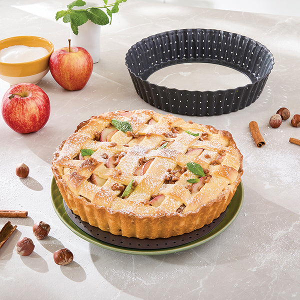 Tourtière perforée haute fond amovible acier antiadhérent 24 × 5 cm Mathon - Mathon - 4