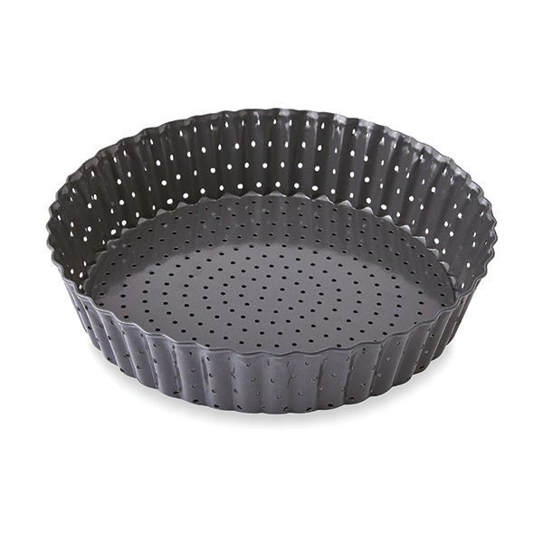 Tourtière perforée haute fond amovible acier antiadhérent 24 × 5 cm Mathon - Mathon - 1