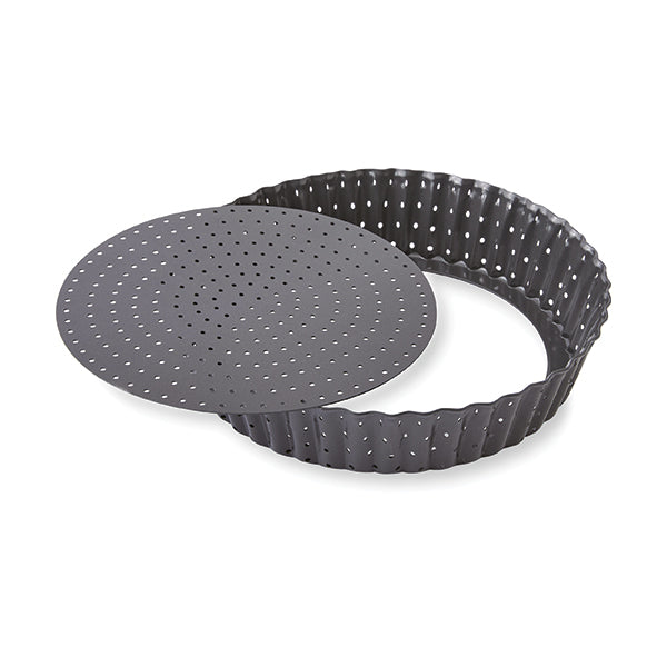 Tourtière perforée haute fond amovible acier antiadhérent 24 × 5 cm Mathon - Mathon - 3