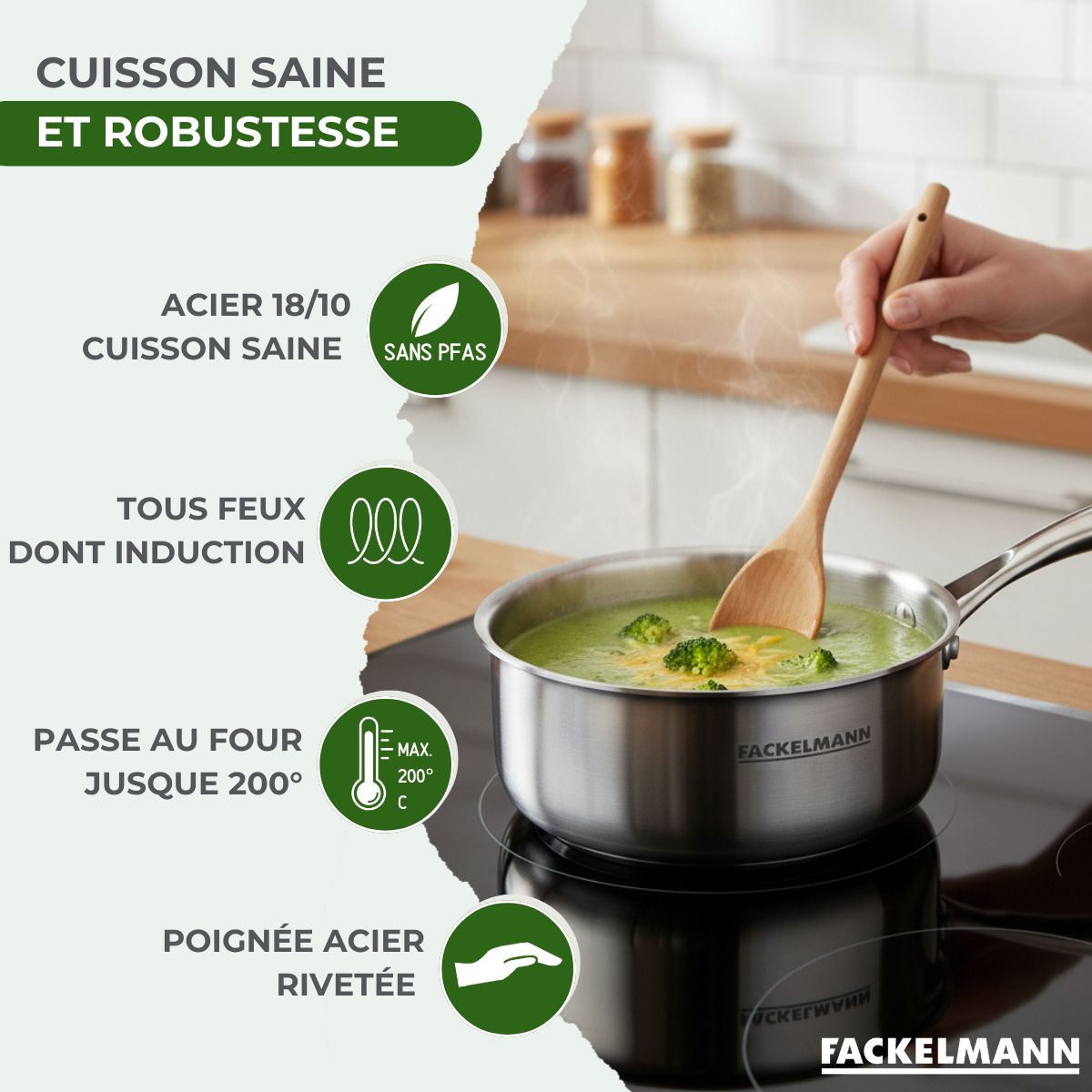 Casserole 18 cm en inox 18/10 Triply  Vita3 Fackelmann - Mathon - 3