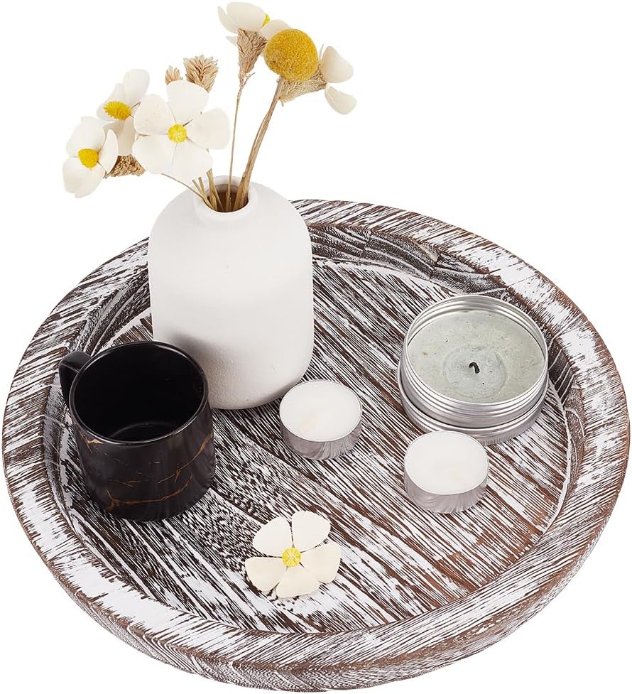 Plateau rond en bois déco et rangement polyvalent Vendos85 - Mathon