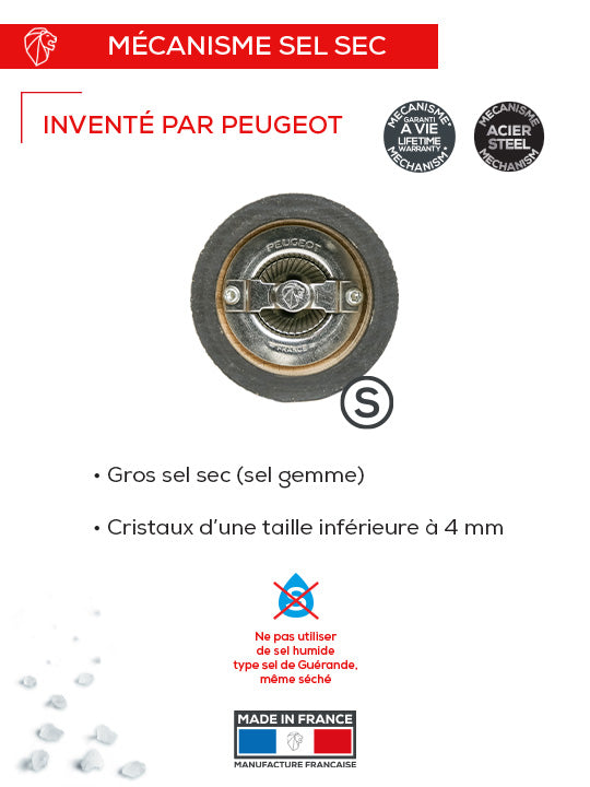 Paris Moulin à sel manuel en bois couleur chocolat 22 cm Peugeot - Mathon - 2