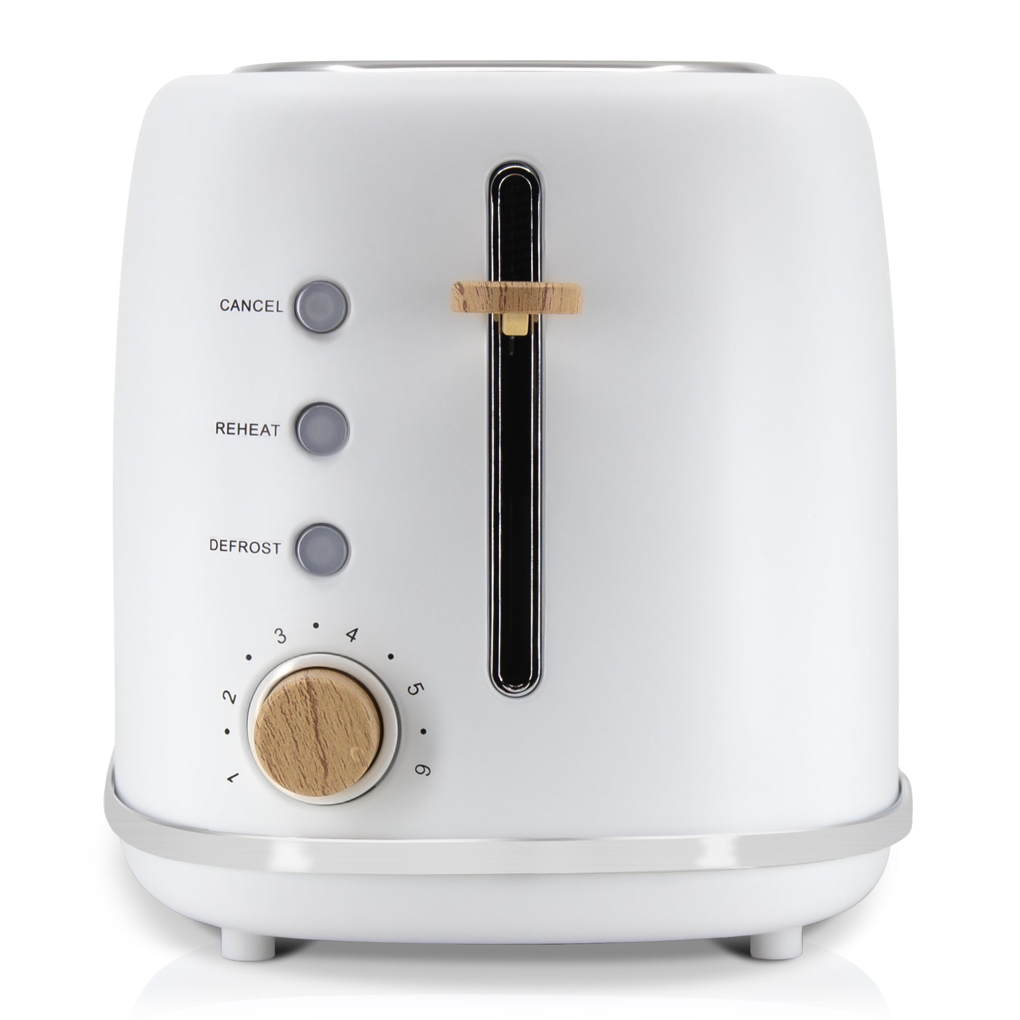 Nordic Grille Pain 2 Fentes, Tranches Larges, 6 Niveaux de Dorage, Décongélation 870 Blanc TA1166WHT - Mathon - 9