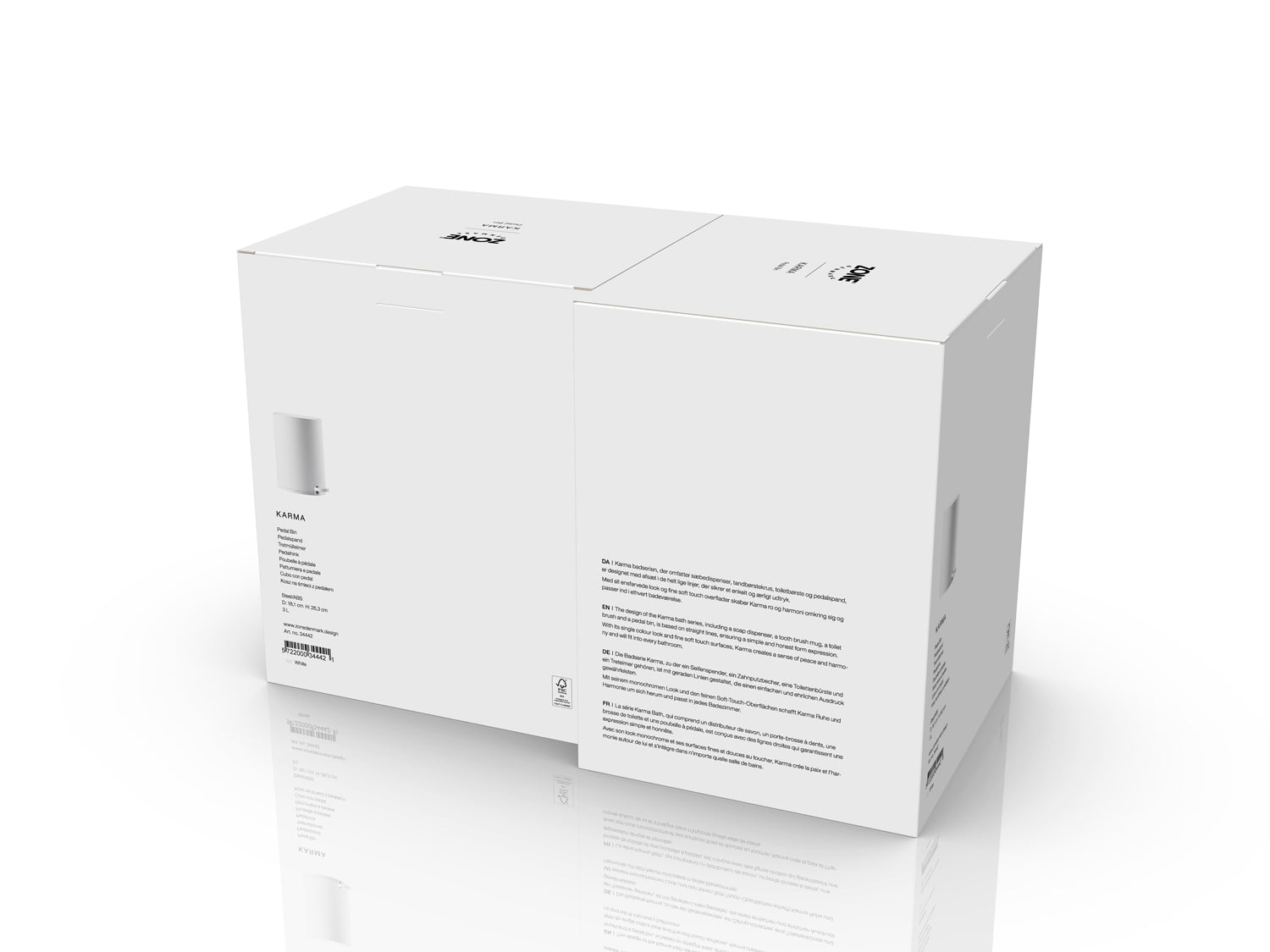 Poubelle à pédale Karma en Acier/ABS Blanc Zone Denmark - Mathon - 6